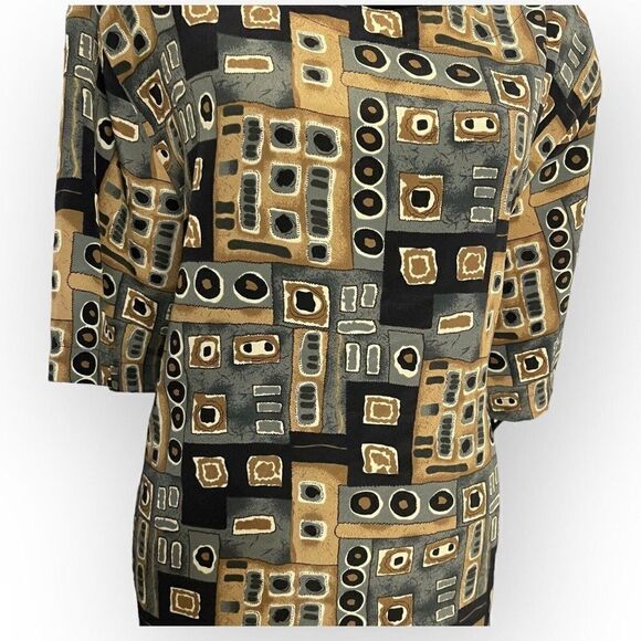 K.C. Studio Women's Multicolored Blouse Plus Size 2X Keyhole Geometric Print Top - Picture 9 of 9